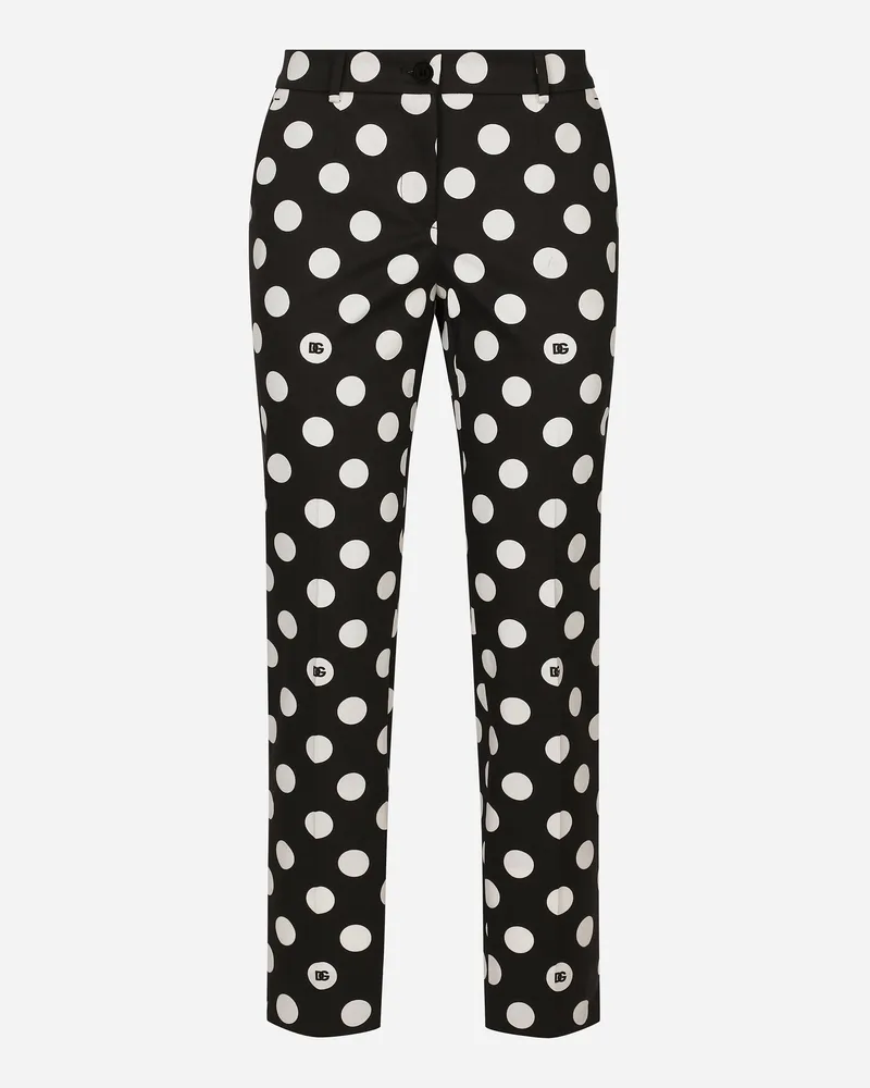 Dolce & Gabbana Baumwollhose Punkteprint - Frau Hosen Und Shorts Drucken Drucken