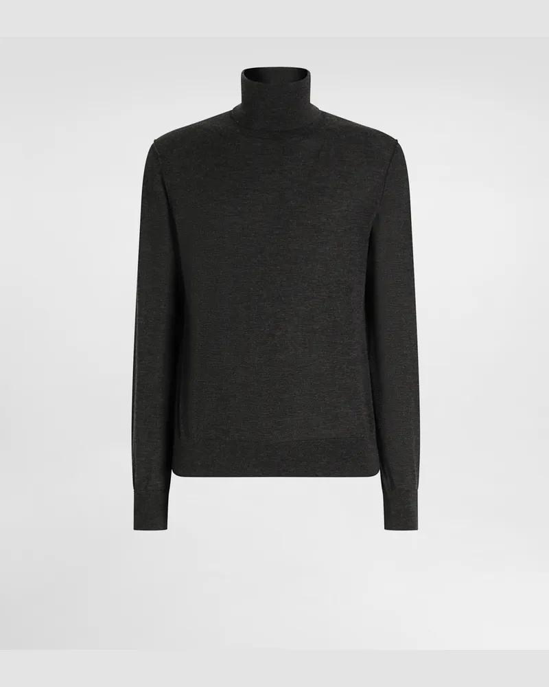 Dolce & Gabbana Rollkragenpullover Aus Kaschmir - Mann Strickwaren Grau Grau