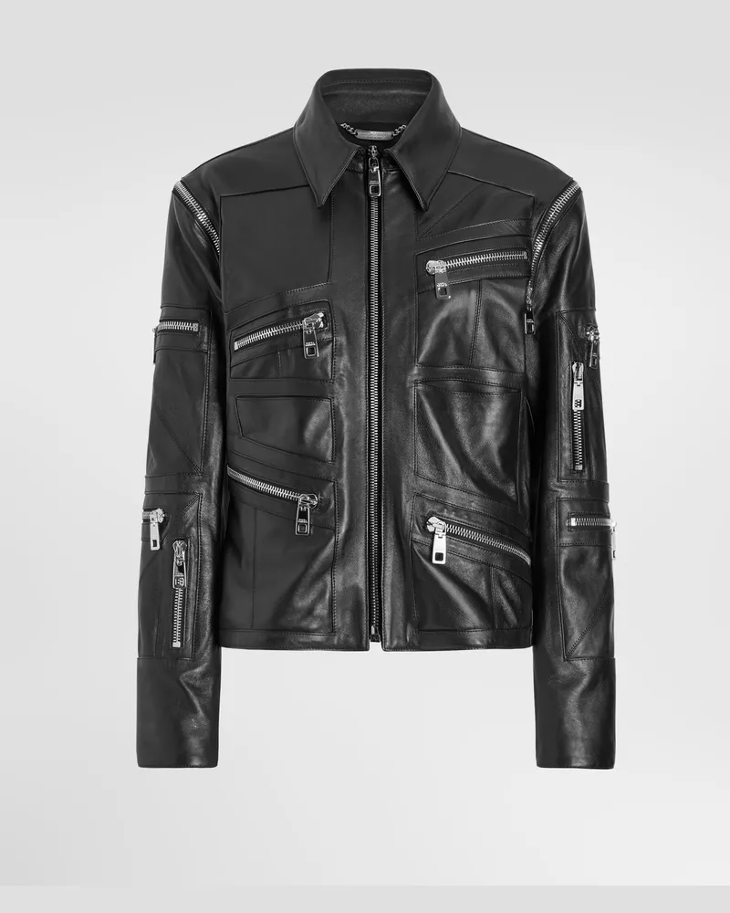 Dolce & Gabbana Jacke Aus Nappaleder - Frau Mäntel Und Jacken Schwarz Schwarz