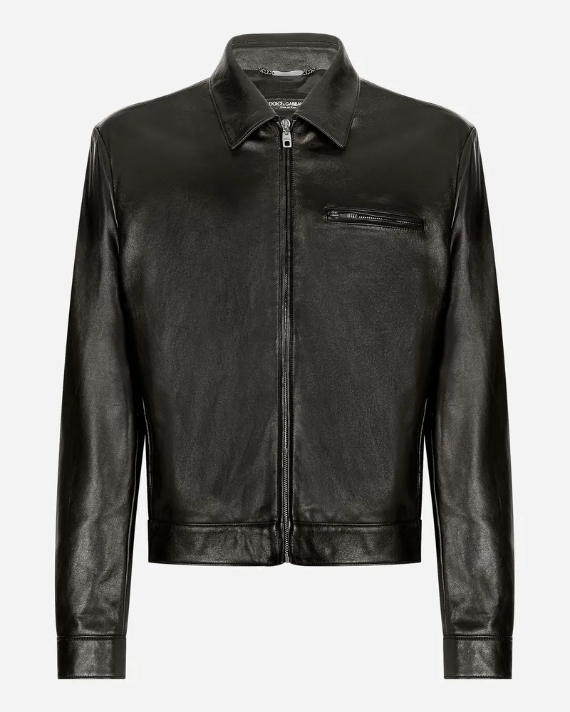 Dolce & Gabbana Jacke Aus Lammleder - Mann Mäntel Und Jacken Schwarz Schwarz
