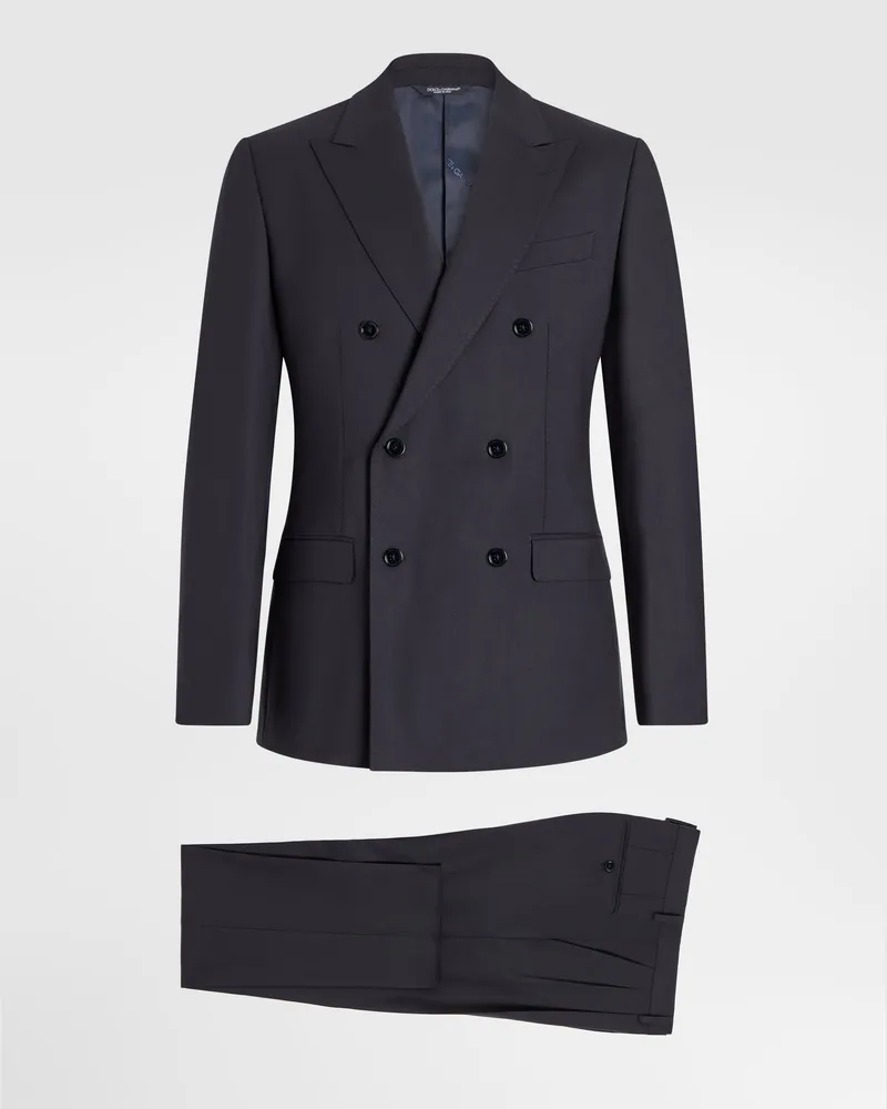 Dolce & Gabbana Zweireiher-anzug Martini Light Aus Wollgabardine - Mann Anzüge Und Blazer Blau Blau
