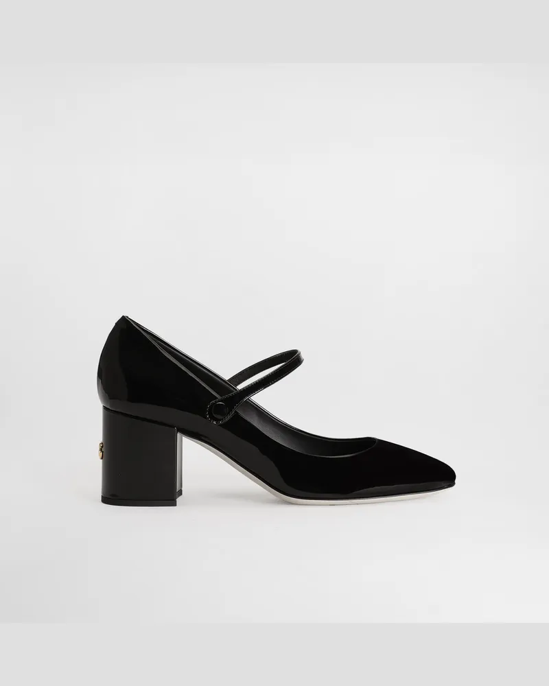 Dolce & Gabbana Polished Calfskin Mary Jane - Frau Pumps Und Slingbacks Schwarz Leder Black