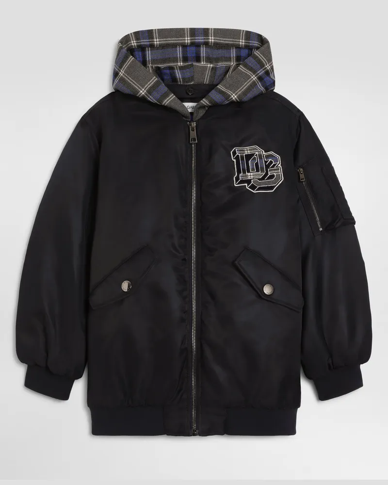Dolce & Gabbana Bomberjacke Aus Twill Mit Logo - Mann Collection Blau 