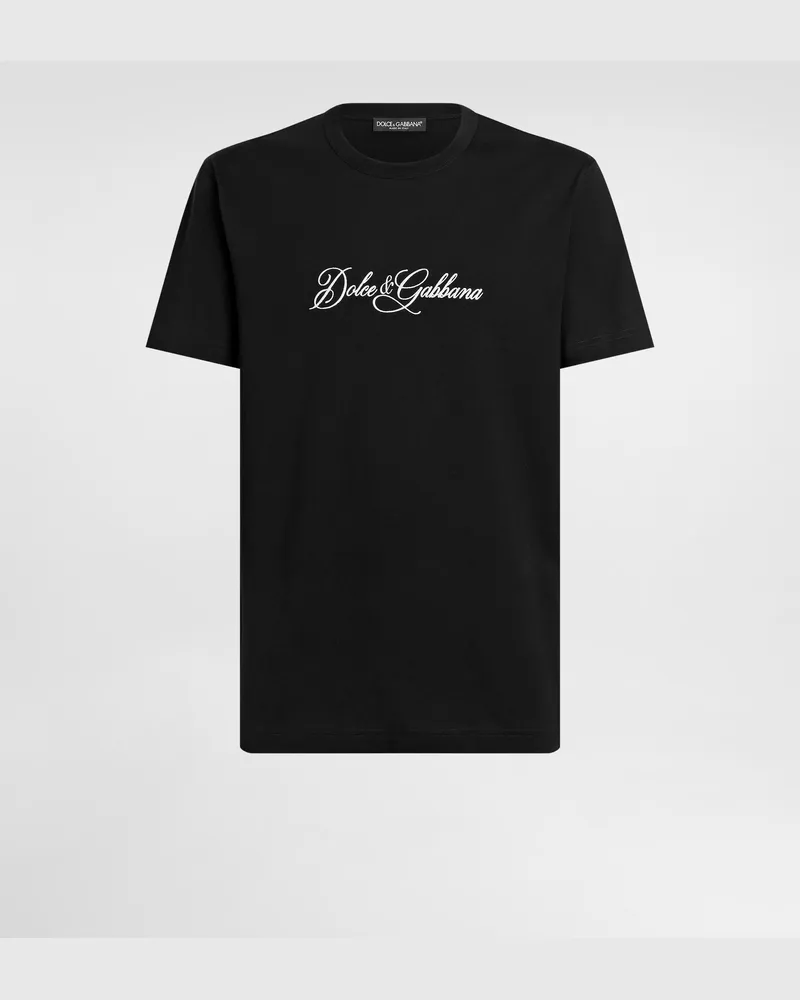 Dolce & Gabbana T-shirt Aus Baumwolle - Mann T-shirts Und Polos Schwarz Schwarz