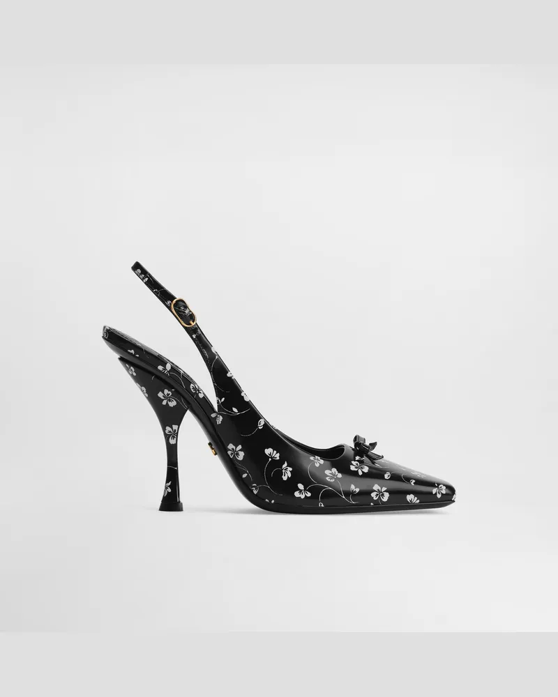 Dolce & Gabbana Slingback-pumps Aus Kalbsleder Mit Blumenprint - Frau Collection Mehrfarbig Mehrfarbig