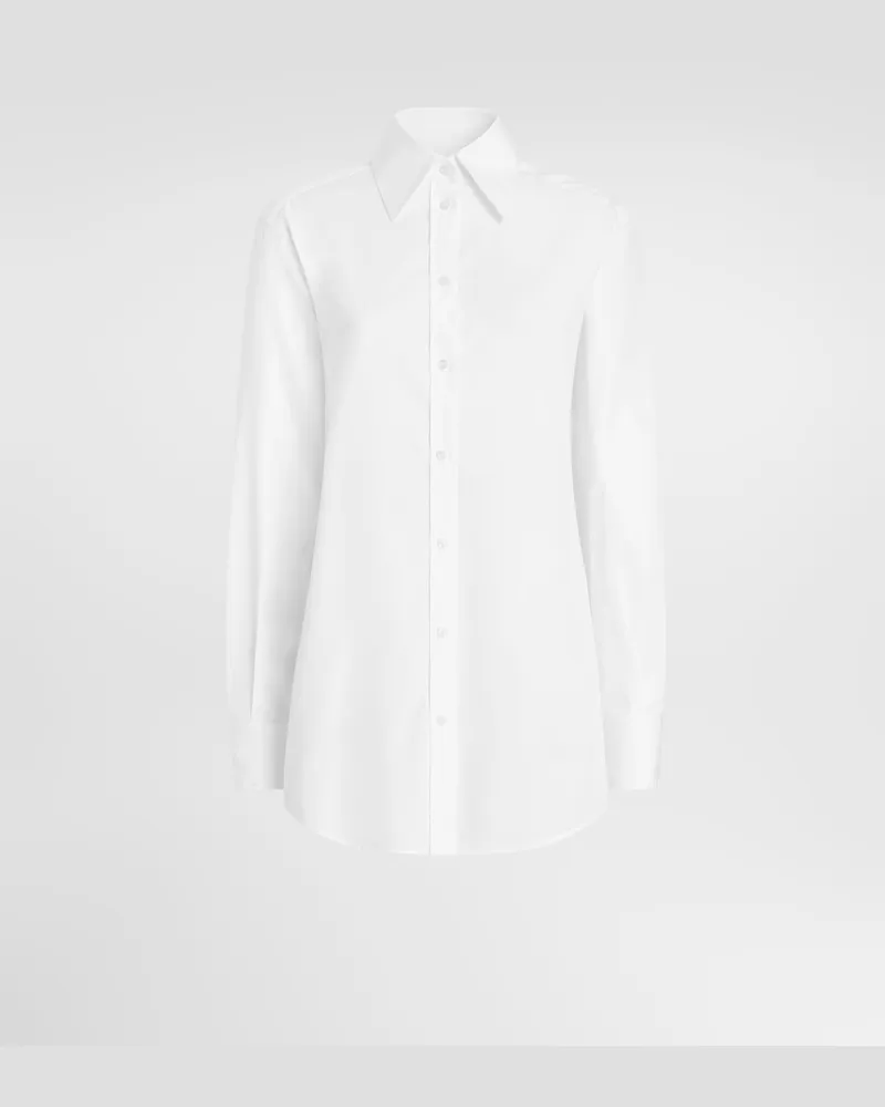Dolce & Gabbana Hemd Aus Baumwollpopeline - Frau Collection Wei Weiss