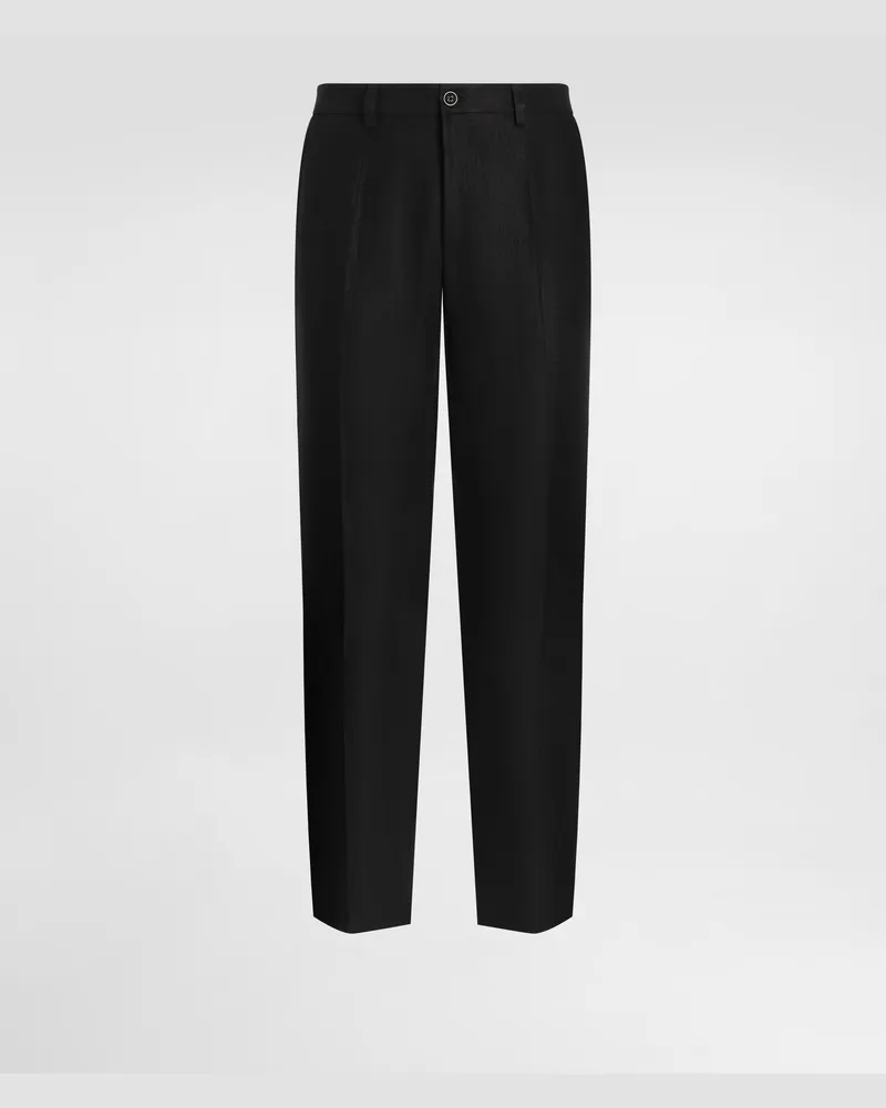 Dolce & Gabbana Hose Aus Leinen - Mann Hosen Und Shorts Schwarz Leinen Schwarz