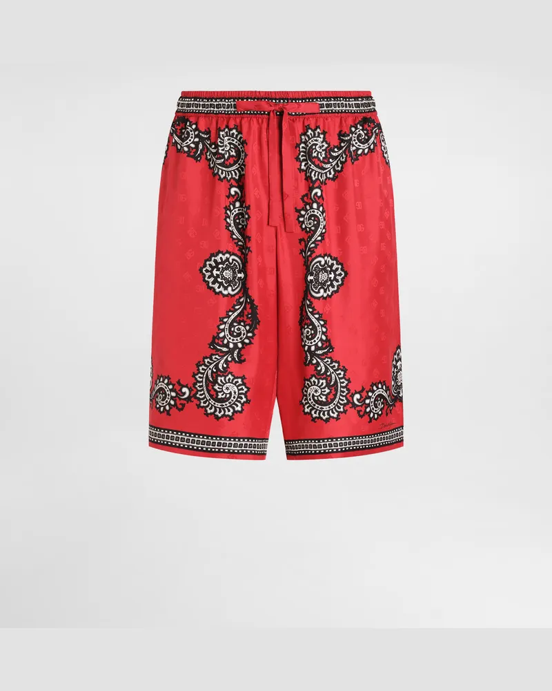 Dolce & Gabbana Bermudas Aus Seide Bandana-print - Mann Hosen Und Shorts Drucken Drucken