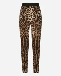 Dolce & Gabbana Leggings aus Charmeuse Leoprint Animal-print