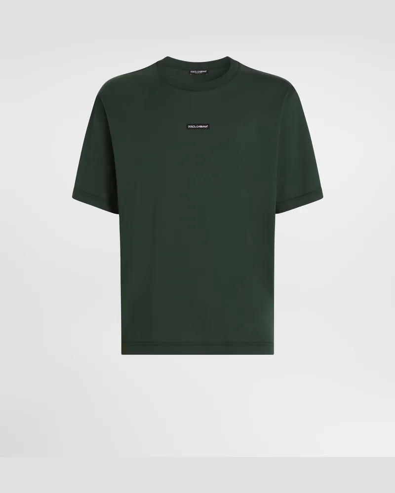 Dolce & Gabbana T-shirt Aus Baumwolle - Mann T-shirts Und Polos Grün Grün
