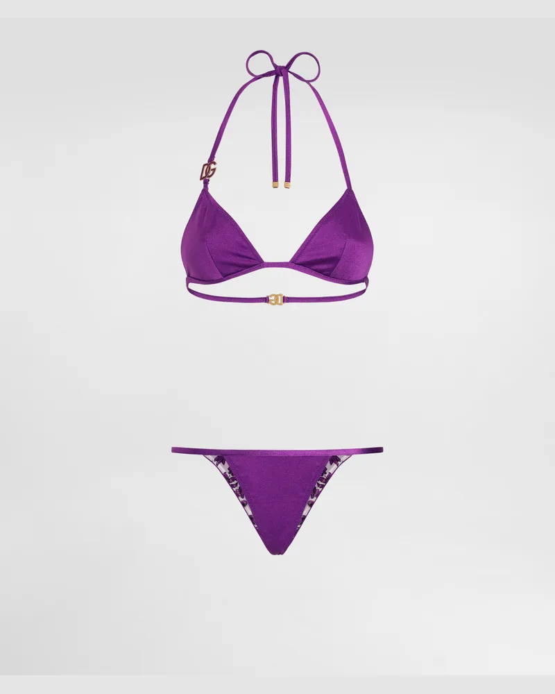 Dolce & Gabbana Triangolo+tanga - Frau Bademode Purple Purple