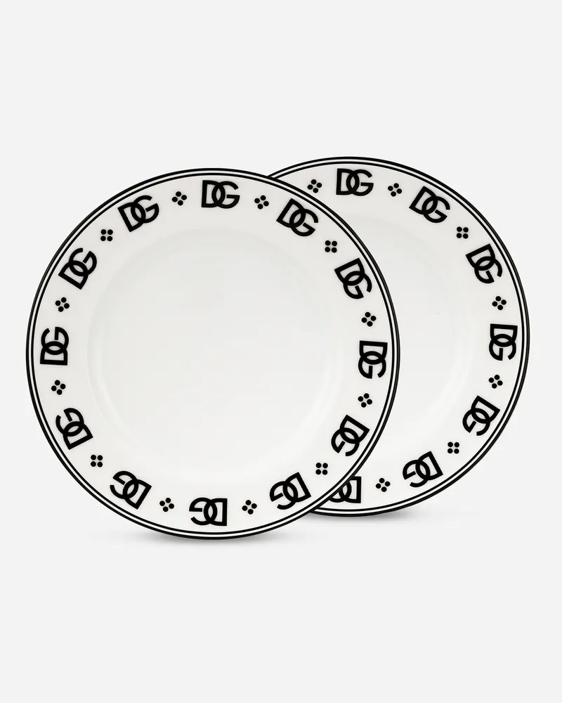 Dolce & Gabbana 2er-set Brotteller Aus Porzellan - Brotteller Mehrfarbig Mehrfarbig