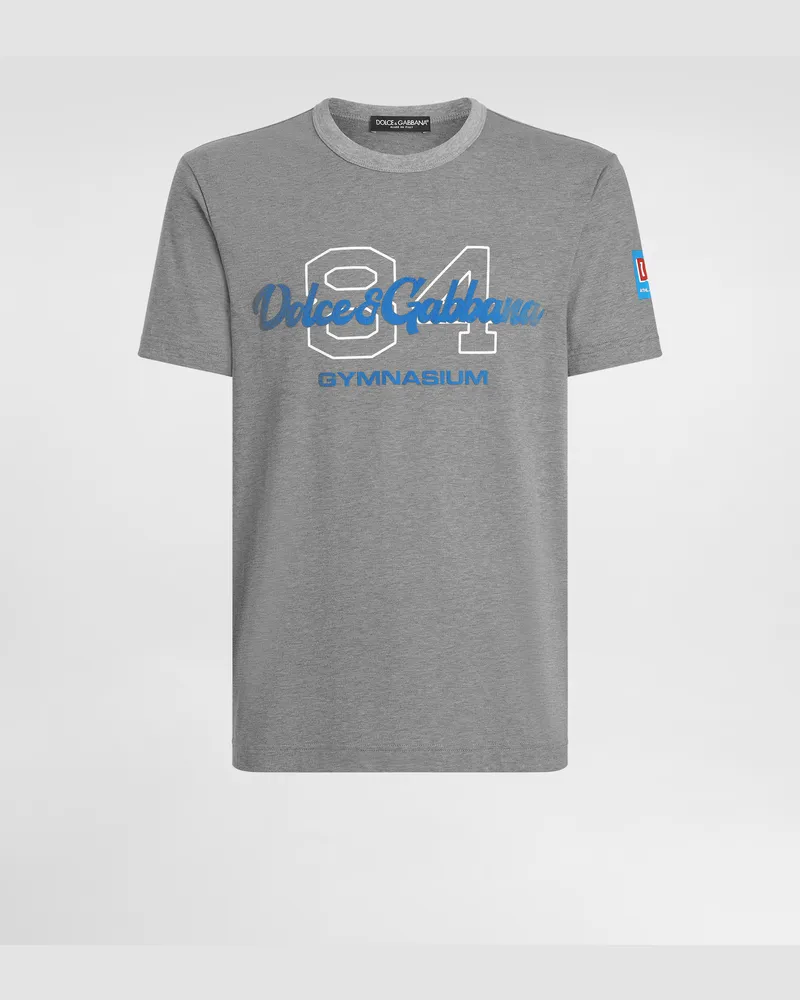 Dolce & Gabbana Cotton T-shirt With Print - Mann T-shirts Und Polos Grau Grey