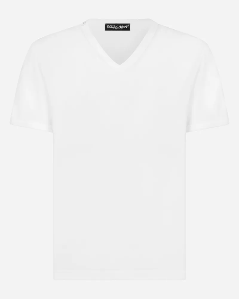 Dolce & Gabbana T-shirt Aus Baumwolle - Mann T-shirts Und Polos Wei� Baumwolle Weiss