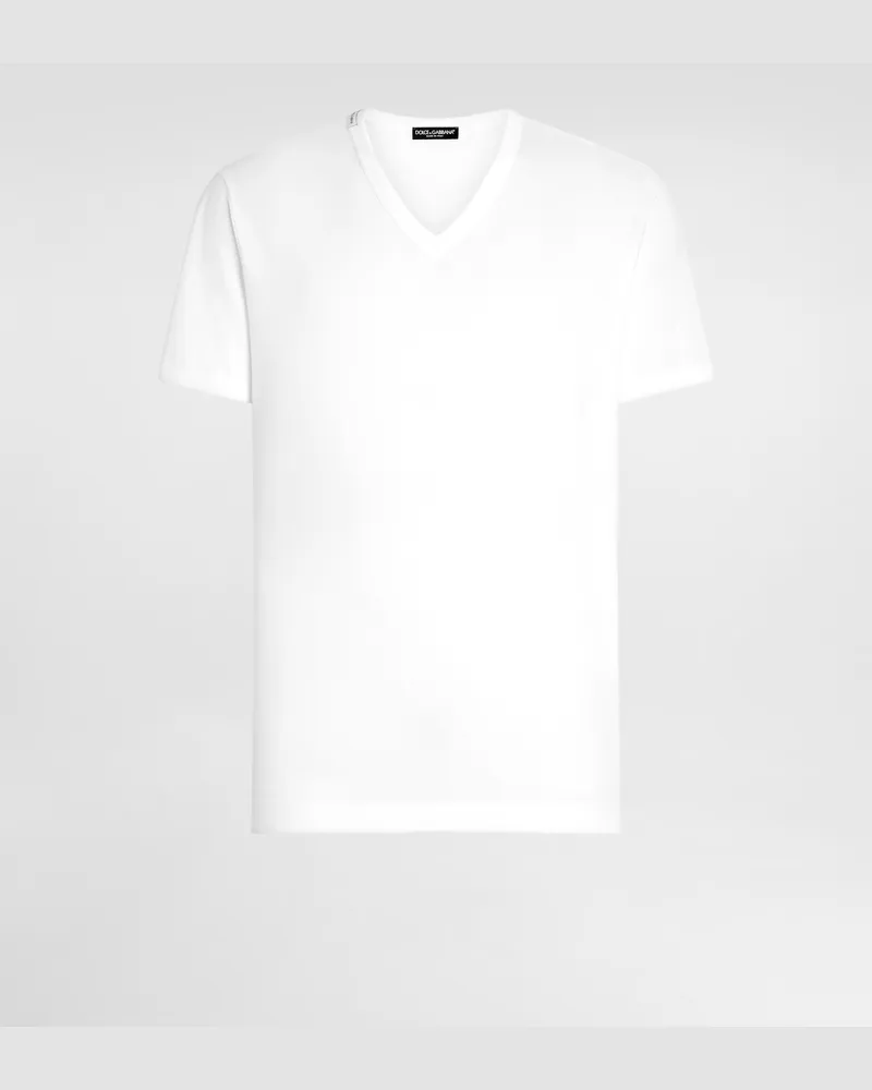 Dolce & Gabbana T-shirt Aus Baumwolle - Mann T-shirts Und Polos Wei� Baumwolle Weiss