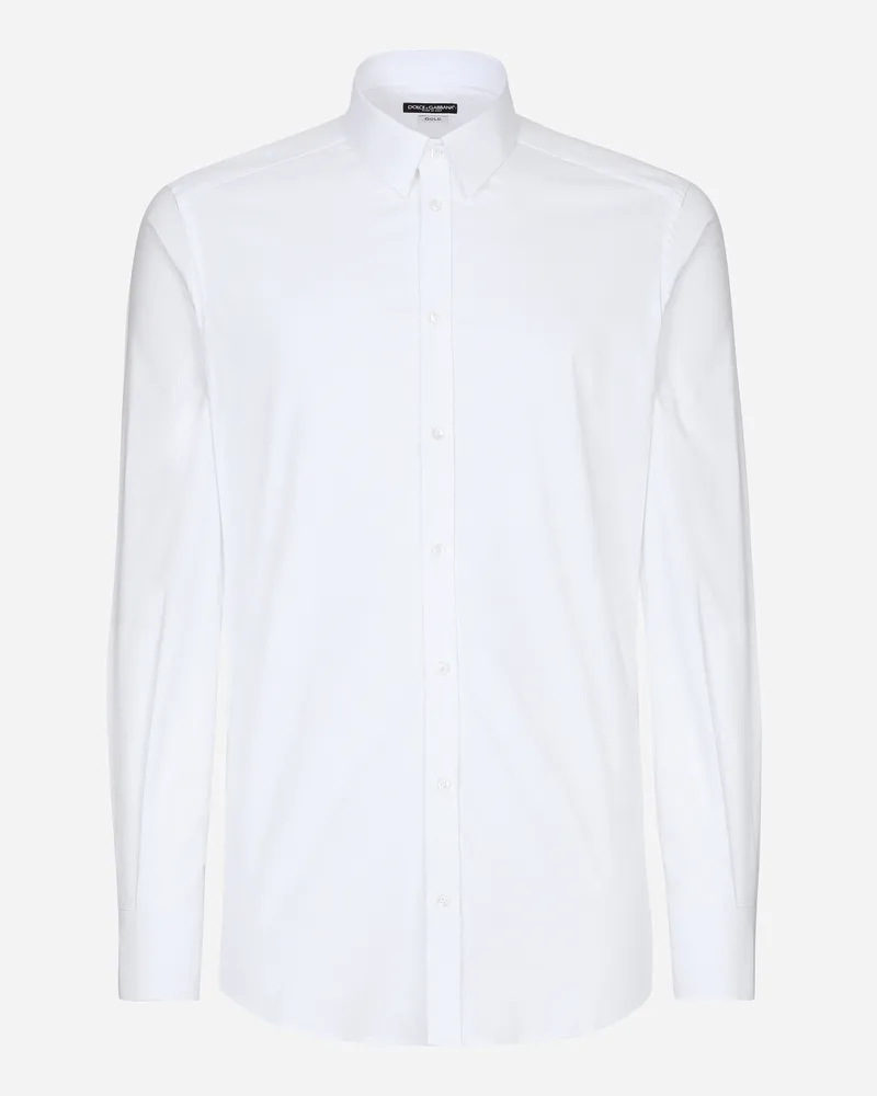 Dolce & Gabbana Hemd Gold Fit Aus Baumwollstretch - Mann Hemden Wei Weiss