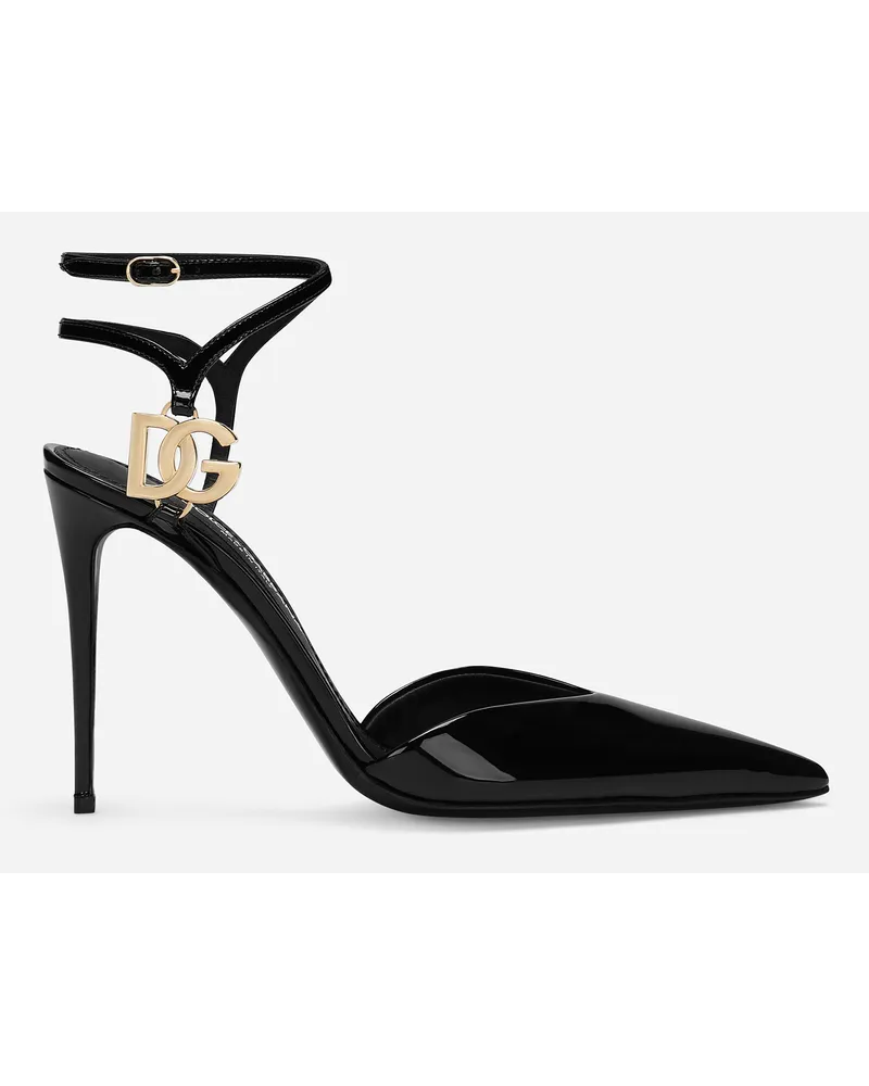 Dolce & Gabbana Slingback aus Lackleder Schwarz