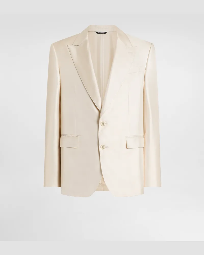 Dolce & Gabbana Sicilia Light Single-breasted Silk Twill Jacket - Mann Anzüge Und Blazer Beige Beige