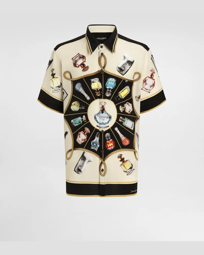 Dolce & Gabbana Seidenhemd Mit Parfum-print - Mann Hemden Drucken Drucken