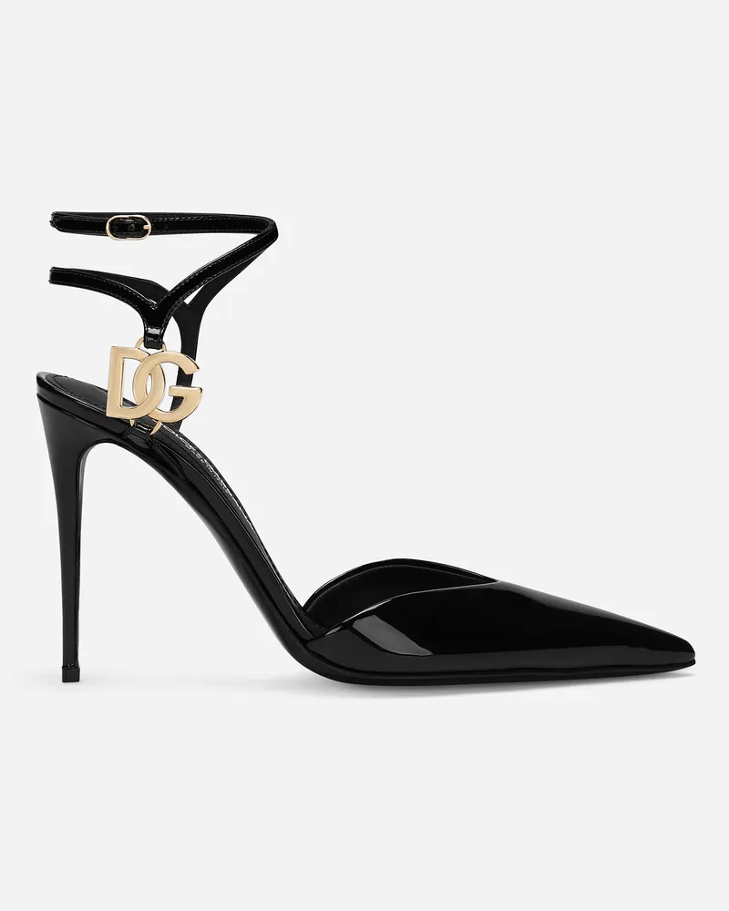 Dolce & Gabbana Slingback Aus Lackleder - Frau Pumps Und Slingbacks Schwarz Schwarz