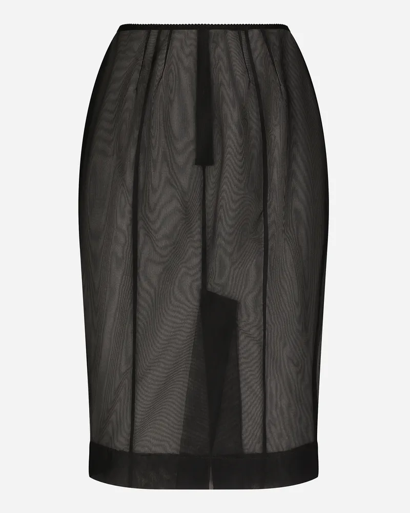 Dolce & Gabbana Midi-schlauchrock Aus Marquisette - Frau Röcke Schwarz Stoff Schwarz