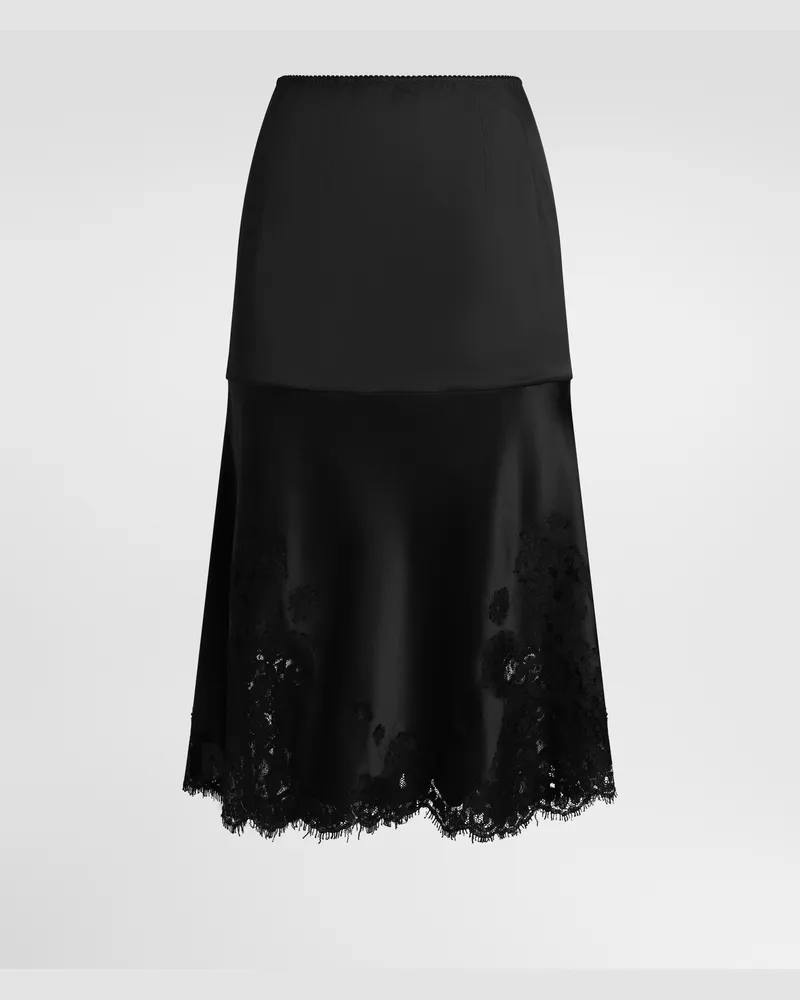 Dolce & Gabbana Rock Aus Satin - Frau Collection Schwarz Seide Schwarz