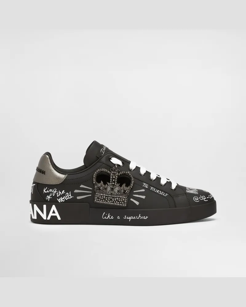 Dolce & Gabbana Calfskin Portofino Sneakers - Mann Sneakers Multicolor Leder Multicolor