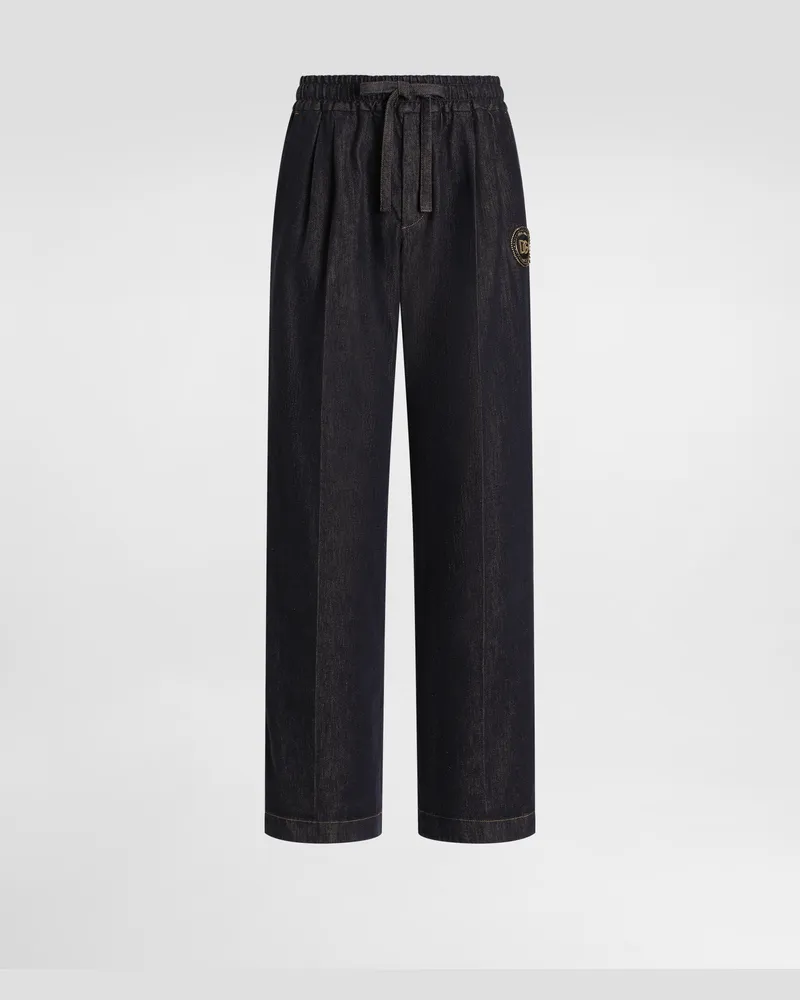Dolce & Gabbana Jogger Aus Denim Mit Patch - Mann Jeans Mehrfarbig Mehrfarbig