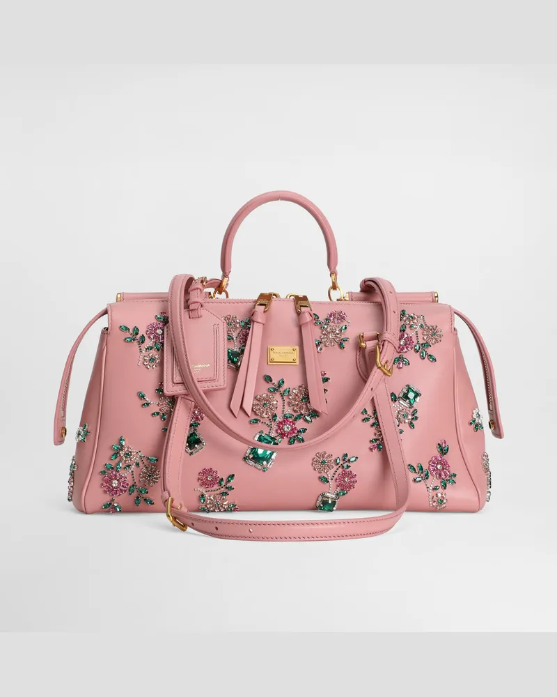 Dolce & Gabbana Medium Vittoria Handbag With Embroidery - Frau Collection Multicolor Multicolor