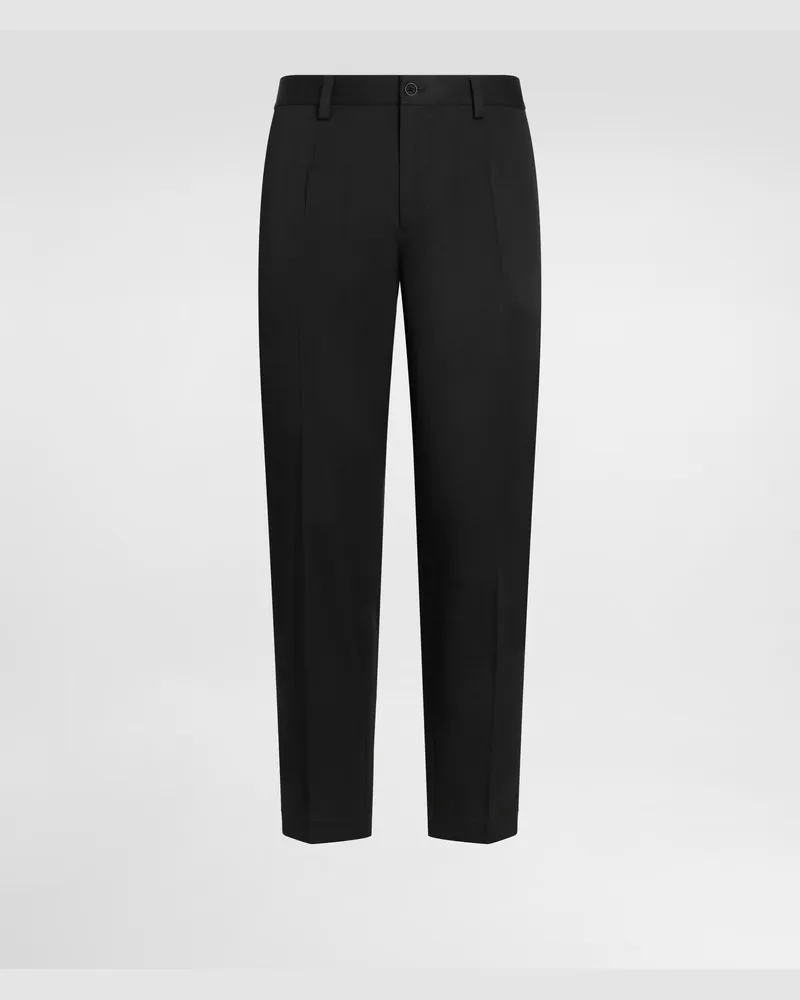 Dolce & Gabbana Wool Canvas Trousers - Mann Hosen Und Shorts Schwarz Black