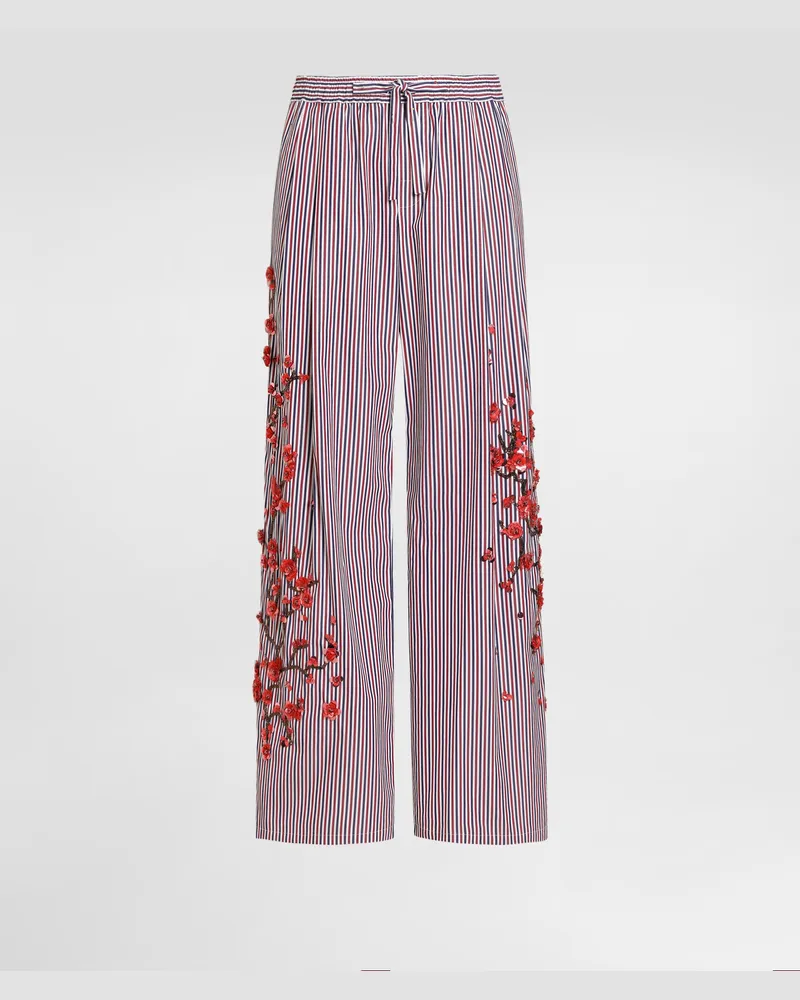 Dolce & Gabbana Cotton Vanity Trousers With Embroidery And Piping - Mann Hosen Und Shorts Mehrfarbig Multicolor