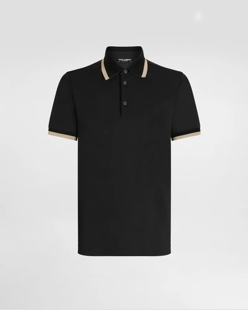 Dolce & Gabbana Jersey Polo Shirt - Mann T-shirts Und Polos Schwarz Black