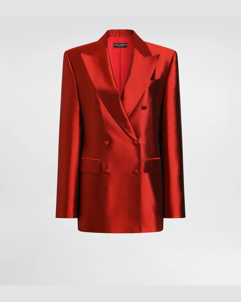 Dolce & Gabbana Jacke Aus Mikado Mit Doppelreihiger Knopfleiste - Frau Blazer Rot Rot