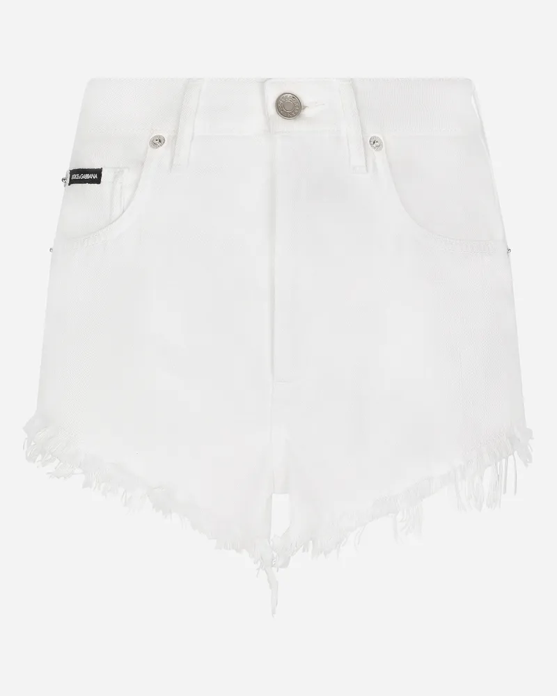 Dolce & Gabbana Jeansshorts Mit Rissen Und Abriebstellen - Frau Denim Mehrfarbig Weiss