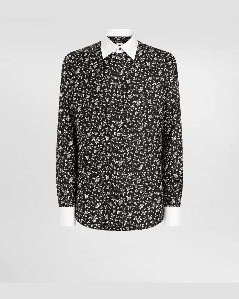 Dolce & Gabbana Seidenhemd Krawattenprint - Mann Hemden Drucken Drucken
