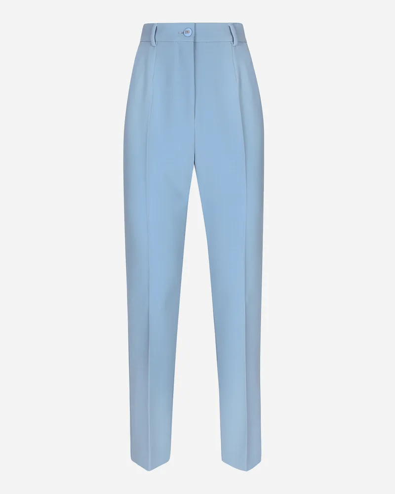 Dolce & Gabbana Sartoriale Hose Aus Wollkrepp - Frau Hosen Und Shorts Hellblau Hellblau