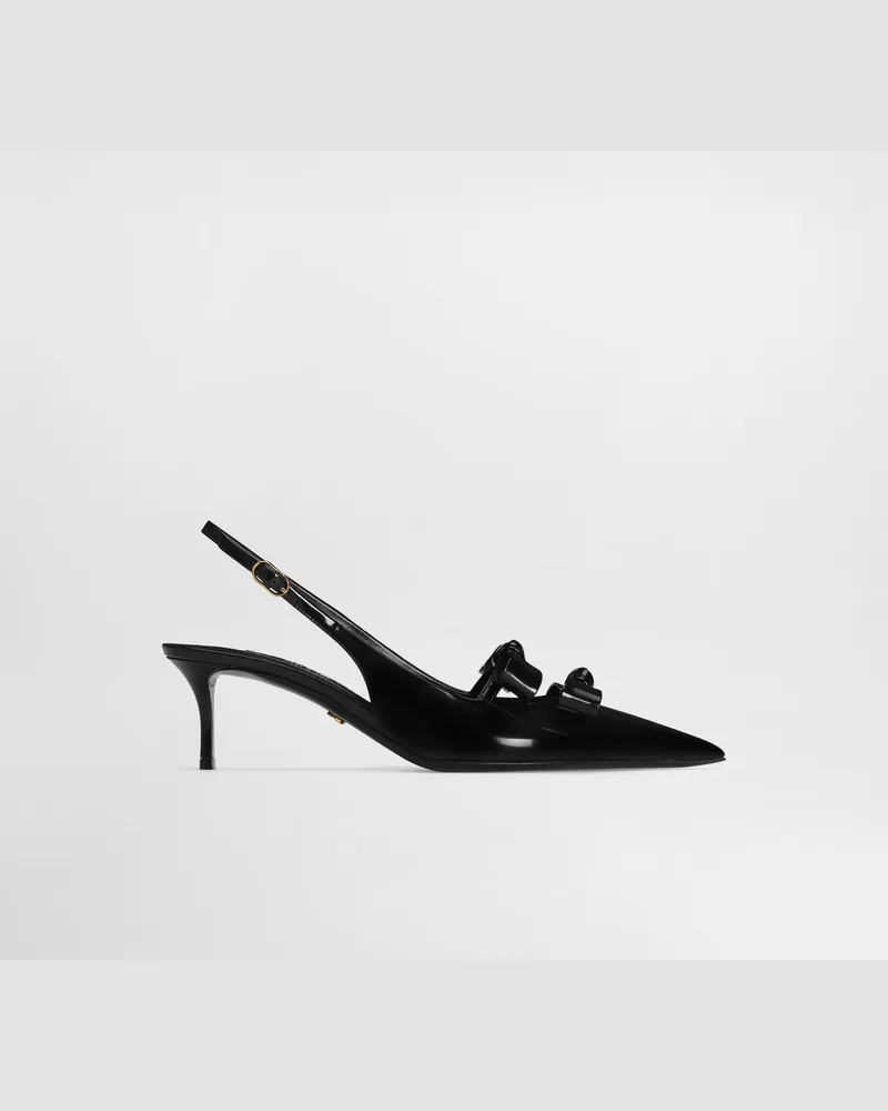 Dolce & Gabbana Slingback Aus Kalbsleder - Frau Collection Schwarz Leder Schwarz