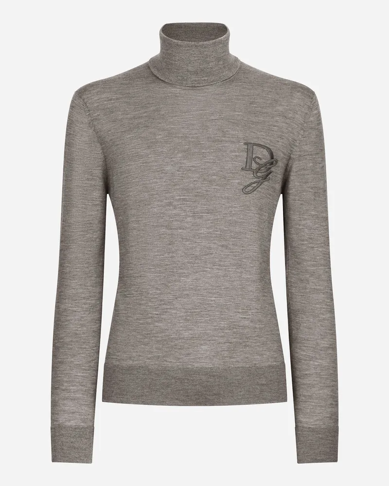 Dolce & Gabbana Rollkragenpullover Aus Kaschmir - Mann Strickwaren Grau Grau