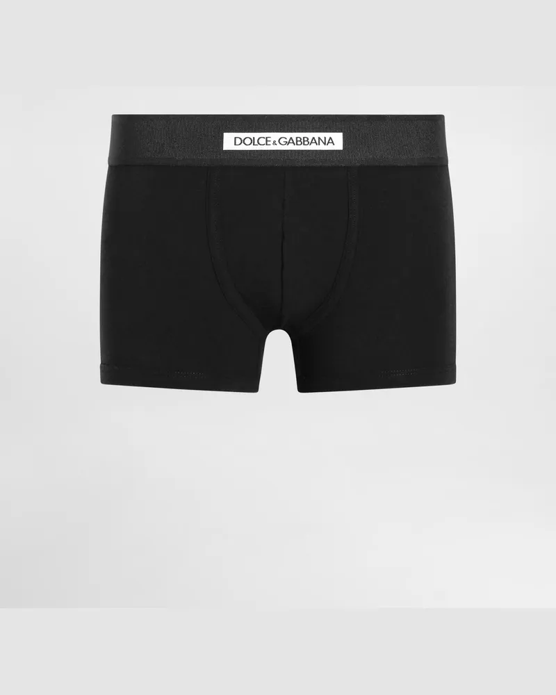 Dolce & Gabbana Boxershorts Regular Baumwolljersey Bi-elastisch - Mann Unterwäsche Und Loungewear Schwarz Baumwolle Schwarz