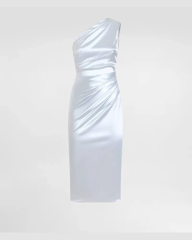Dolce & Gabbana One-shoulder Dress In Stretch Satin - Frau Kleider Grau Satin Grau