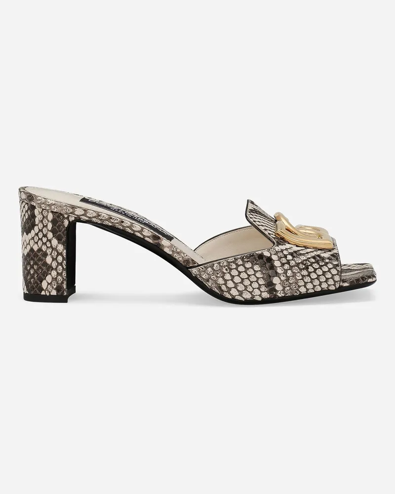 Dolce & Gabbana Mule Aus Pythonleder - Frau Pantoletten Und Mules Grau Grau