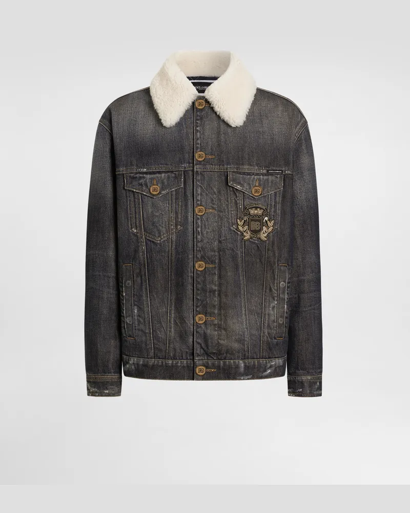 Dolce & Gabbana Jeansjacke Aus Denim Mit Logo-patch - Mann Jeans Mehrfarbig Mehrfarbig