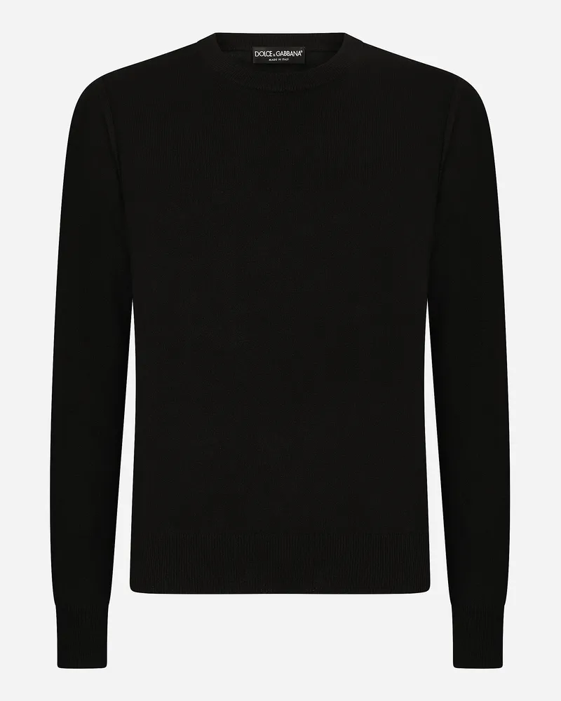 Dolce & Gabbana Kaschmirpullover Mit V-ausschnitt - Mann Strickwaren Schwarz Blau