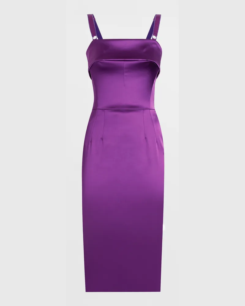 Dolce & Gabbana Fitted Satin Dress - Frau Kleider Purple Satin Purple