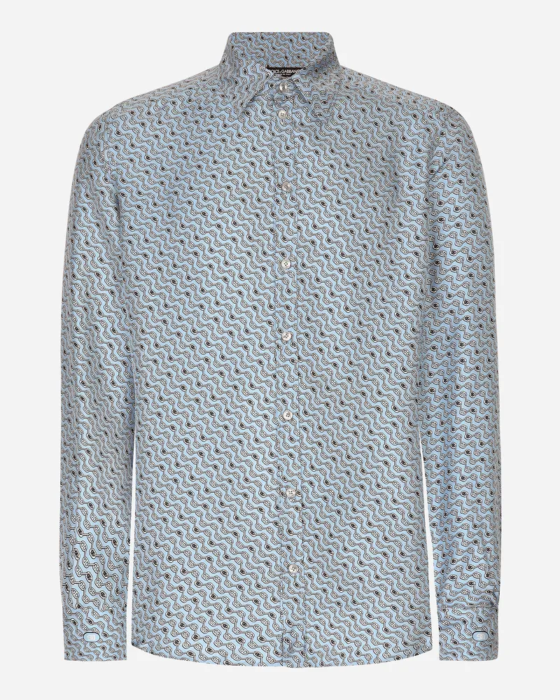 Dolce & Gabbana Seidenhemd Martini Krawattenprint - Mann Hemden #n/a #n