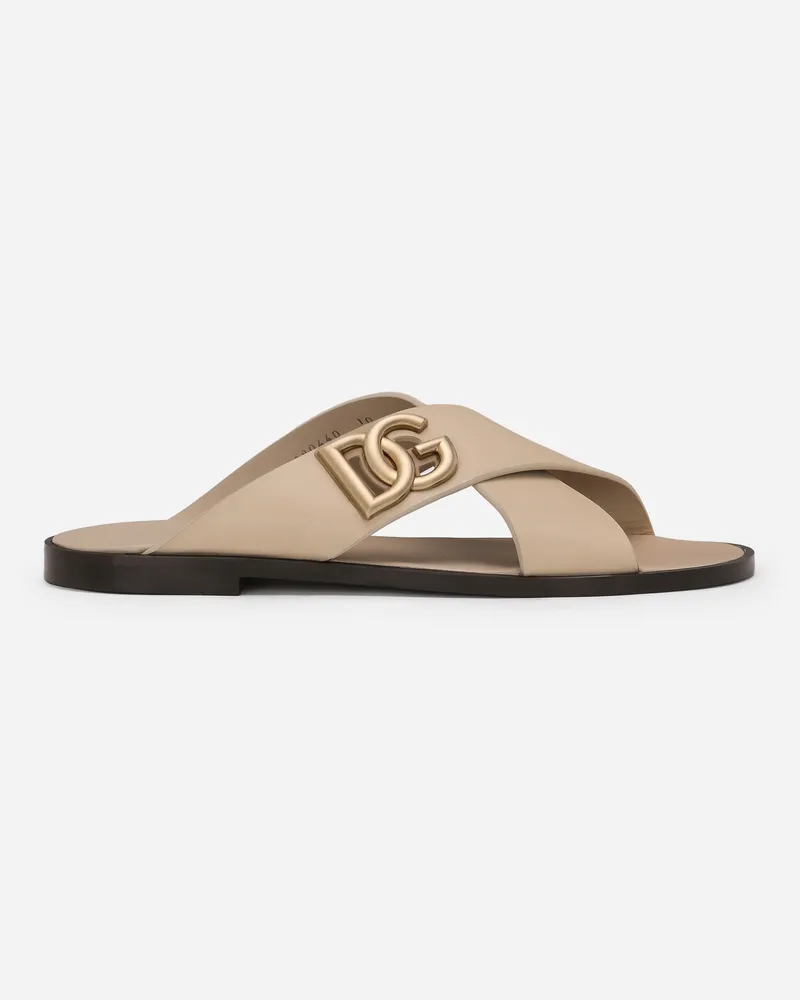 Dolce & Gabbana Sandalette Aus Kalbsleder - Mann Sandalen Und Slides Beige Leder Beige