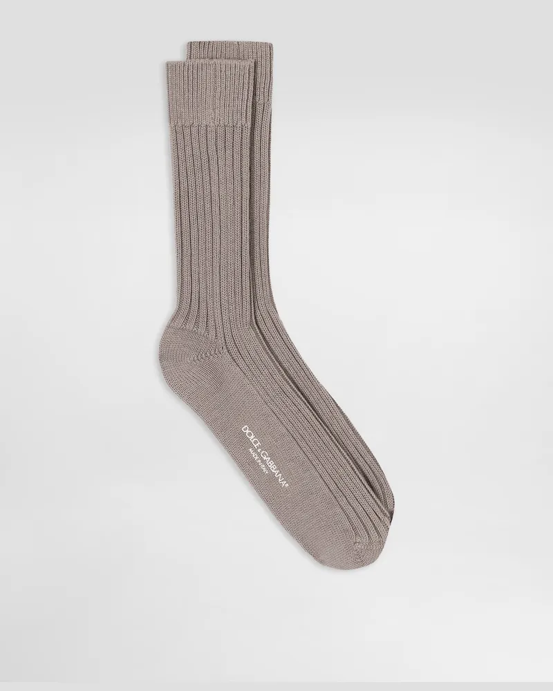 Dolce & Gabbana Cotton And Wool Socks - Mann Socken Grau Grau