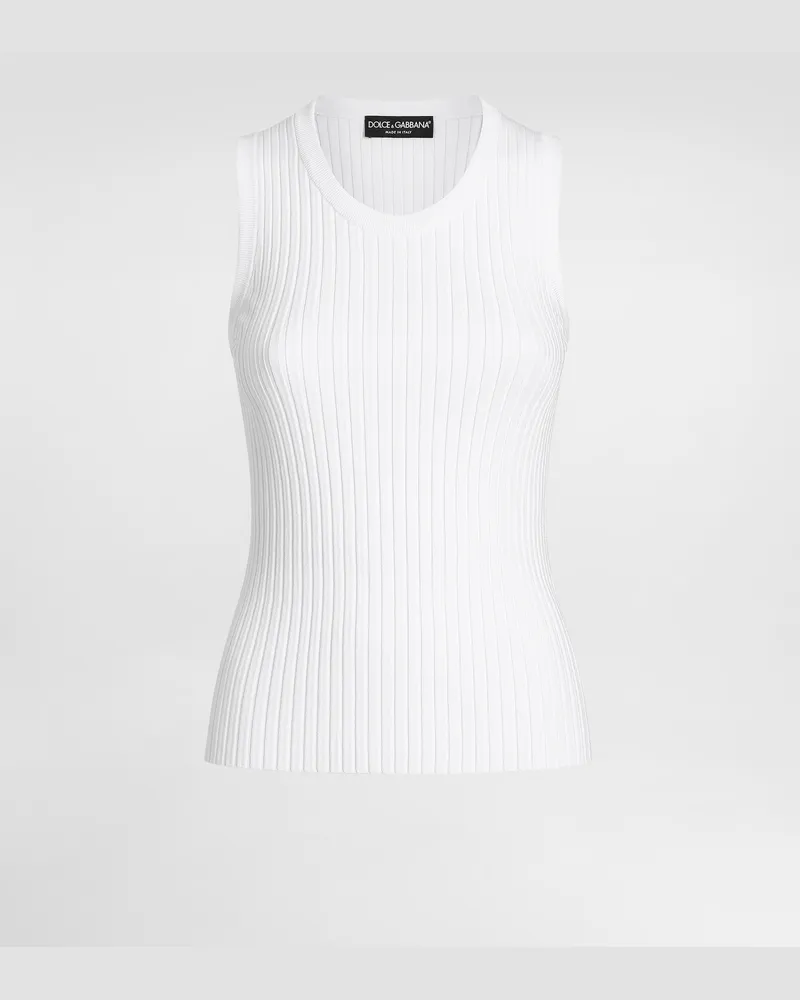 Dolce & Gabbana Viscose Tank Top - Frau Strickwaren Wei White