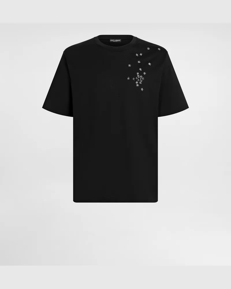 Dolce & Gabbana T-shirt Aus Baumwolle - Mann T-shirts Und Polos Schwarz Schwarz