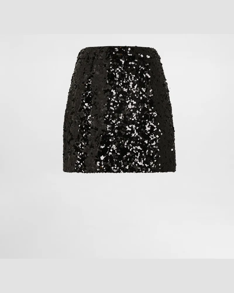 Dolce & Gabbana Sequined Skirt - Frau Collection Schwarz Black